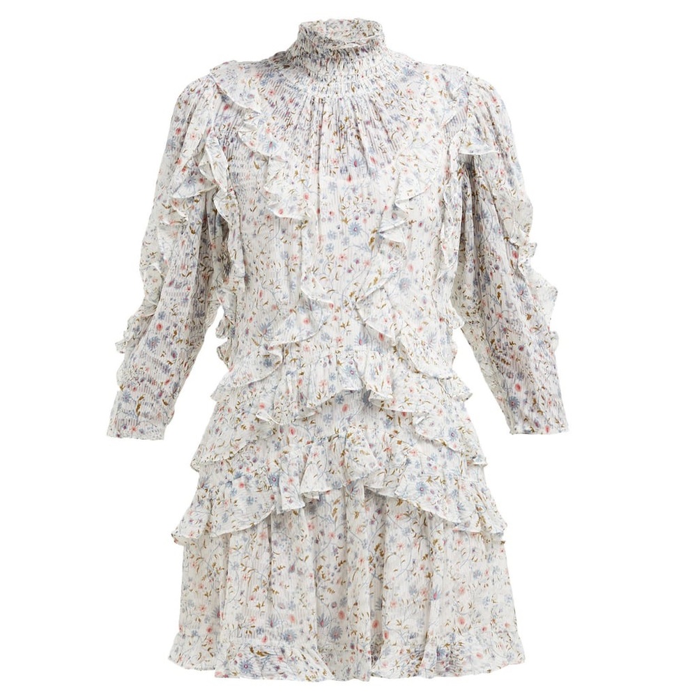 Rebecca Taylor “Vivianna” Vine Silk Burnout Ruffle Dress - gorgeous! Size 8